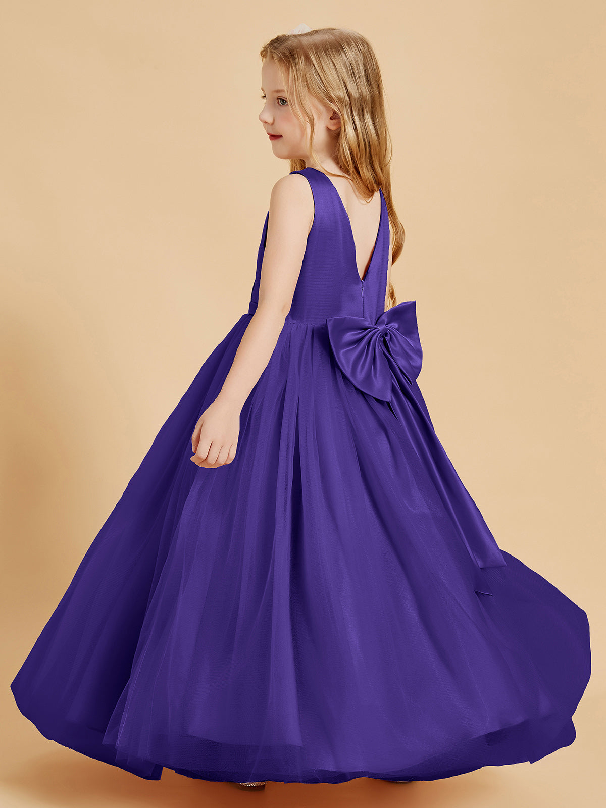 Tulle Junior Bridesmaid Dresses Satin Top Regency